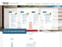 Tablet Screenshot of panasonicvarmepumper.no